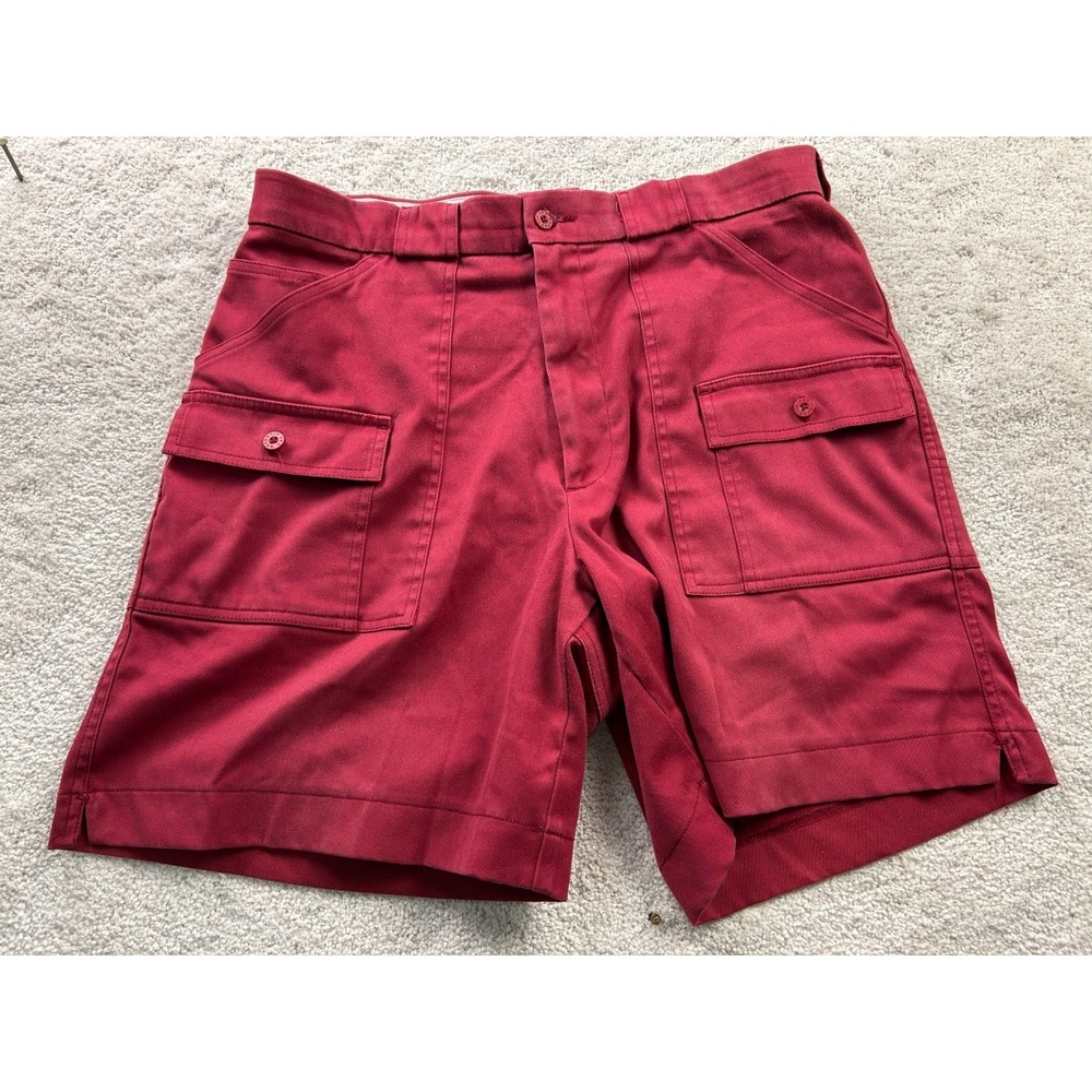 Sportif Men's Cargo Shorts Red‎ Size 34 Cotton Polyester Stretch